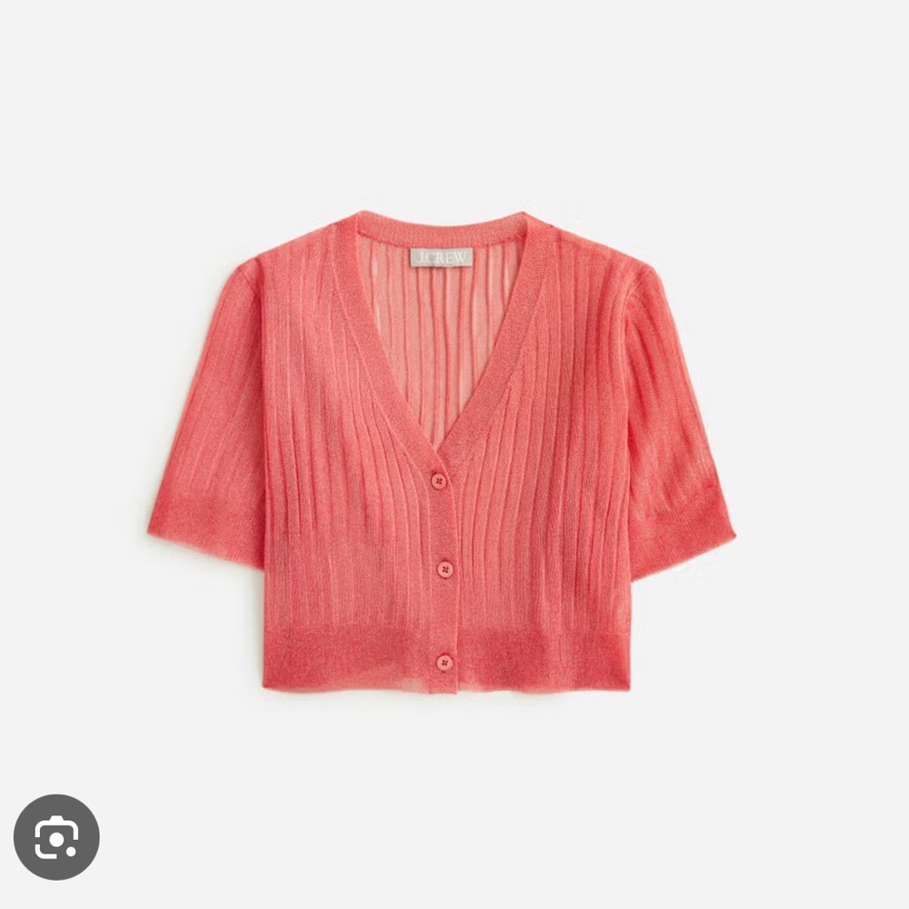 Maryam Nassir Zadeh x J.Crew Coral Sheer Cropped Cardigan XXS NWT